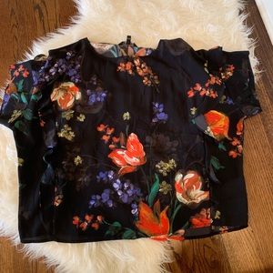 Floral Top with Ruffles